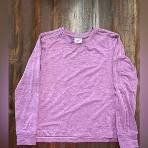 Ⓜ️adidas Girls Long Sleeve Melange Tee with thumb holes in Purple-NWT
